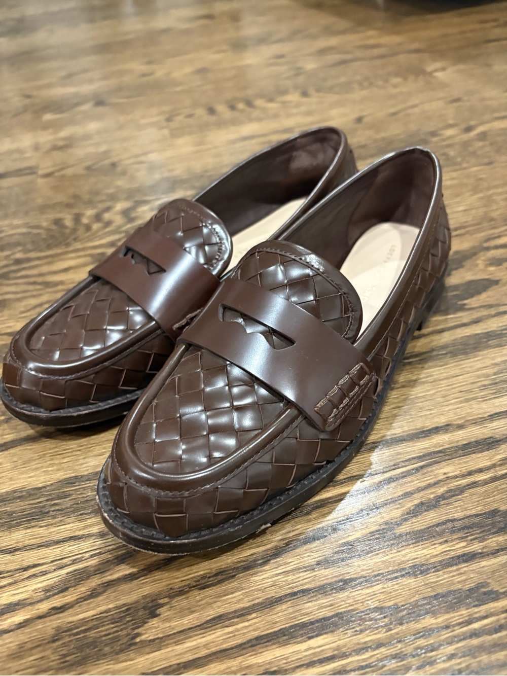 Loeffler Randall Rachel Woven Leather Penny Loafers - Picture 2 of 5